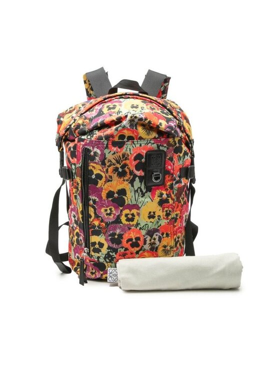 Loewe Anagram Joe Brainard Panji Roll Top Backpack Multicolor Nylon Leather 1 main image 7